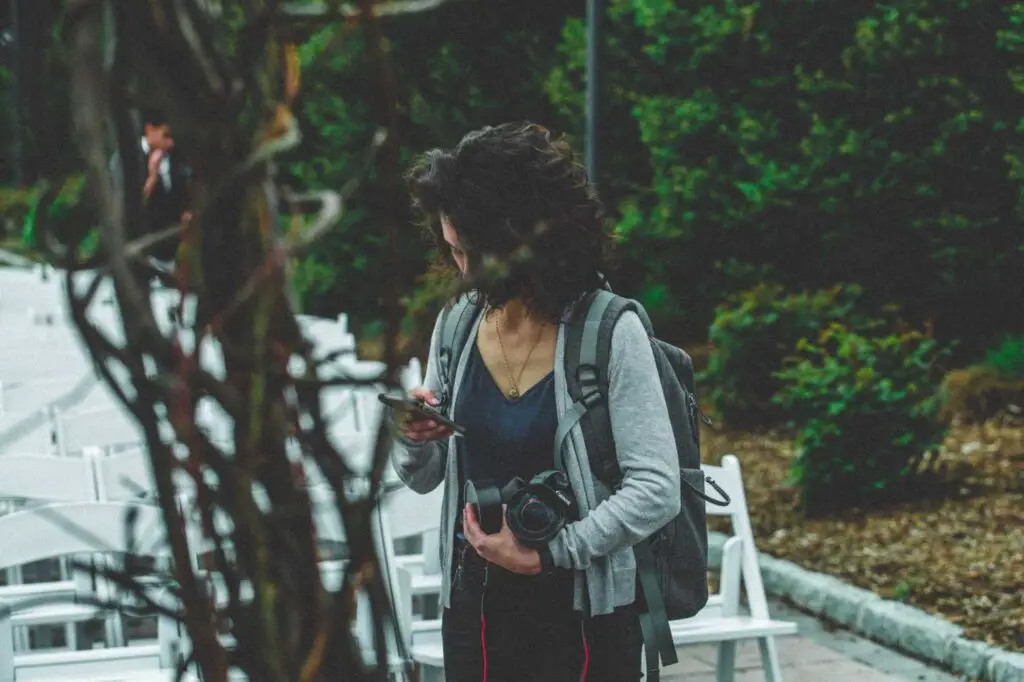 Carry camera while outlet hiking